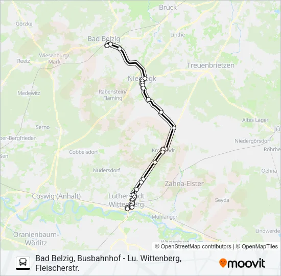 X2 Bus Line Map