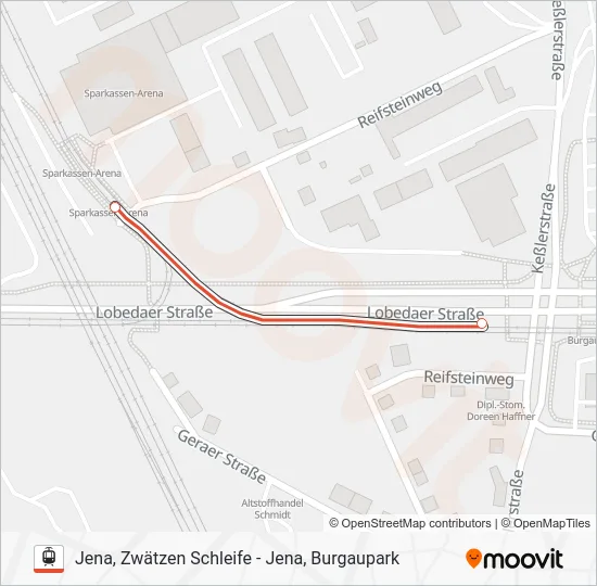 Трамвай 1: карта маршрута