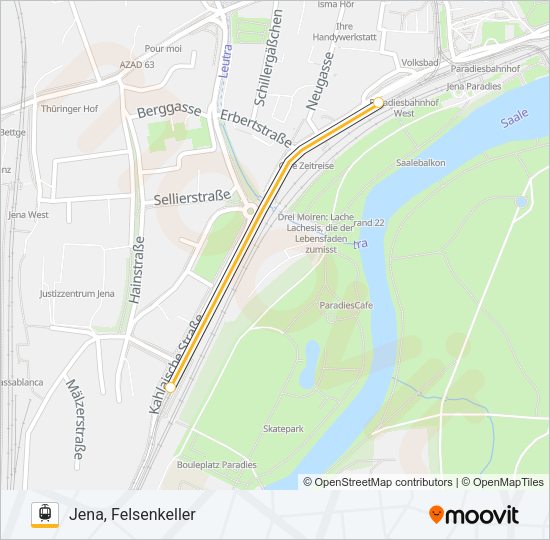 Трамвай 2: карта маршрута