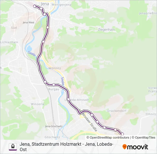 Трамвай 5: карта маршрута