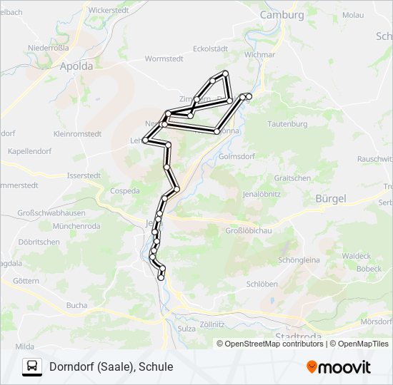 422 bus Line Map