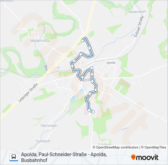 Buslinie 1 Karte
