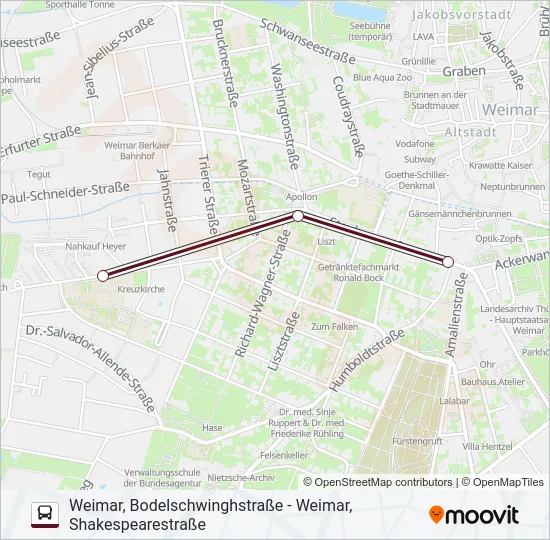 Автобус 2: карта маршрута