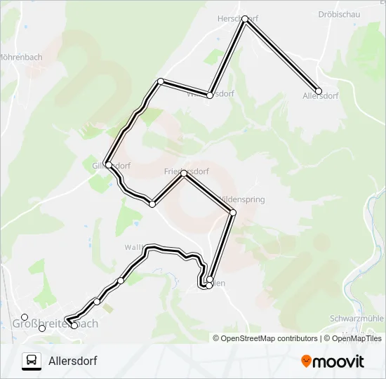 303 Bus Line Map