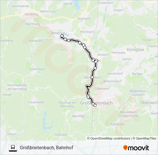 304 Bus Line Map