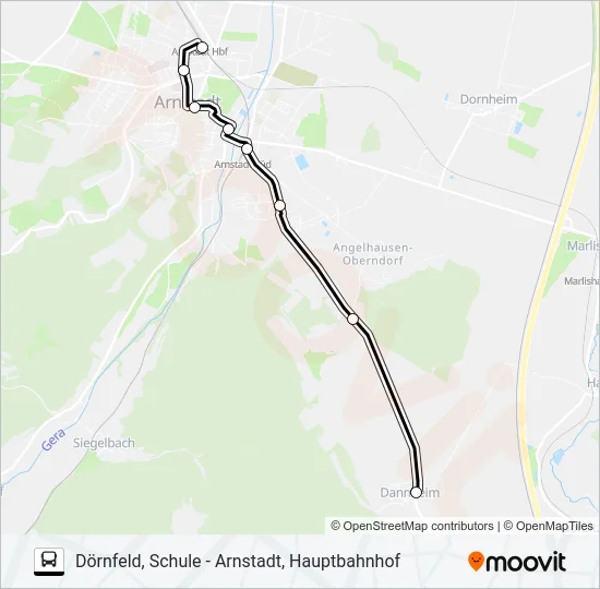 355 Bus Line Map