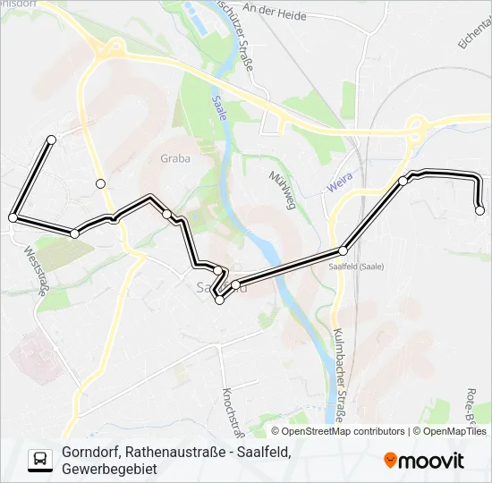 B Bus Line Map