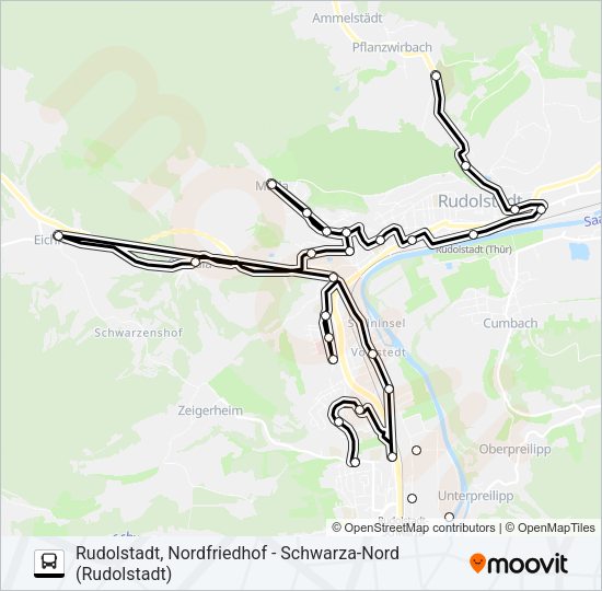 R Bus Line Map