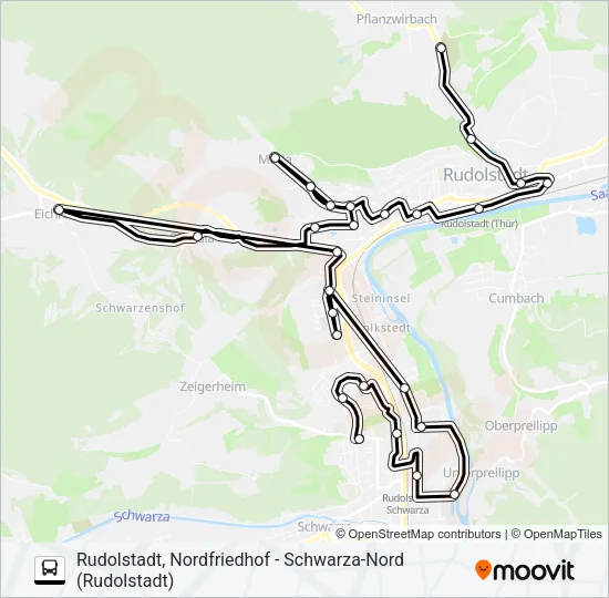 R Bus Line Map