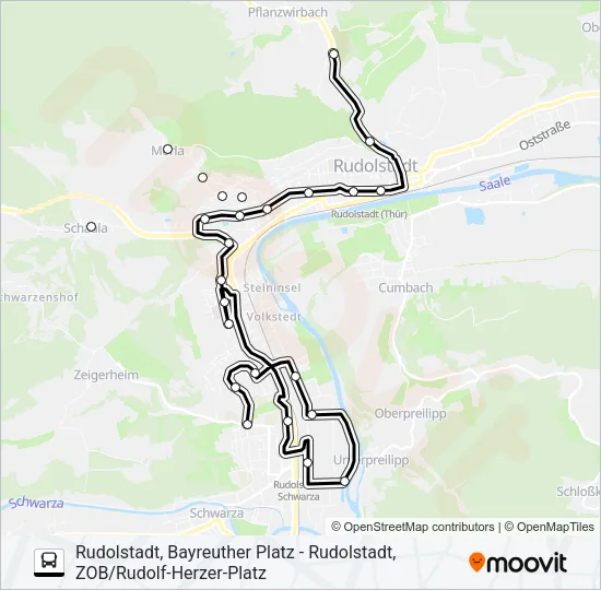 Автобус R: карта маршрута