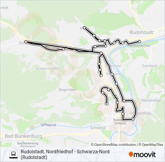 R Bus Line Map