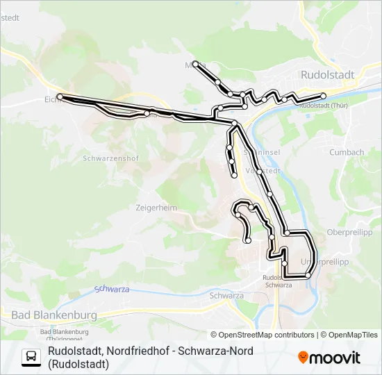 R Bus Line Map