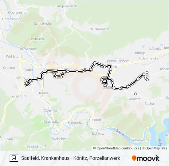 545 Bus Line Map
