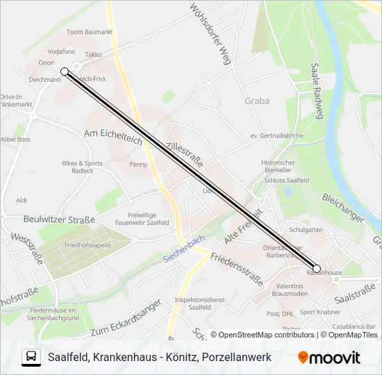545 Bus Line Map