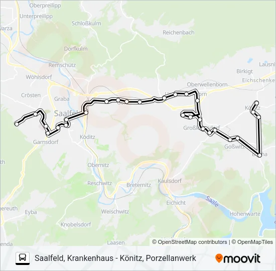 545 Bus Line Map
