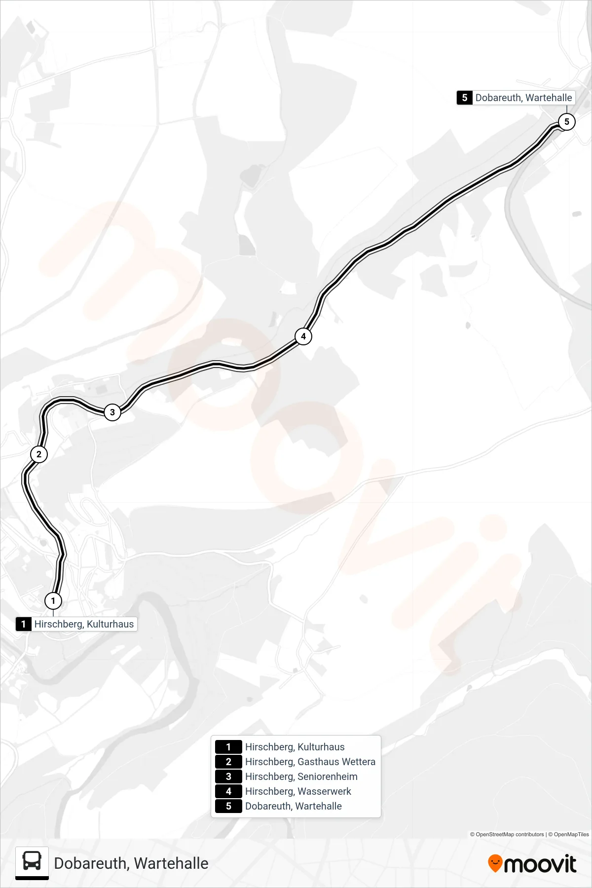 710 bus Line (Dobareuth, Wartehalle) route and stops on a map