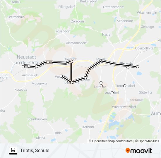 831 Route Schedules, Stops & Maps Triptis, Schule (Updated)