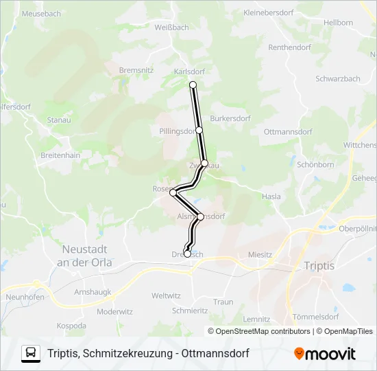 832 Bus Line Map