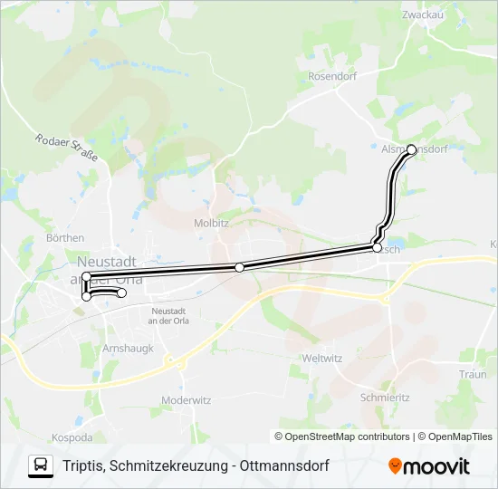 832 Bus Line Map