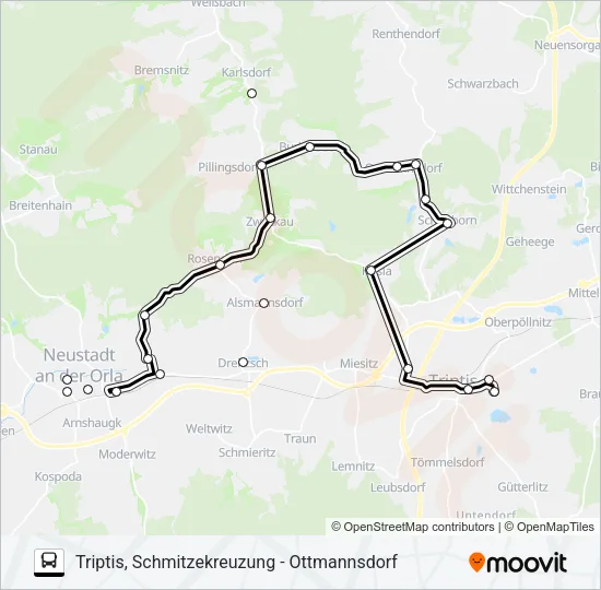 832 Bus Line Map