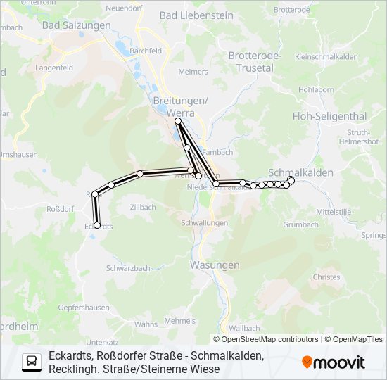 443 bus Line Map