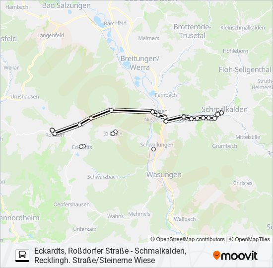 443 bus Line Map