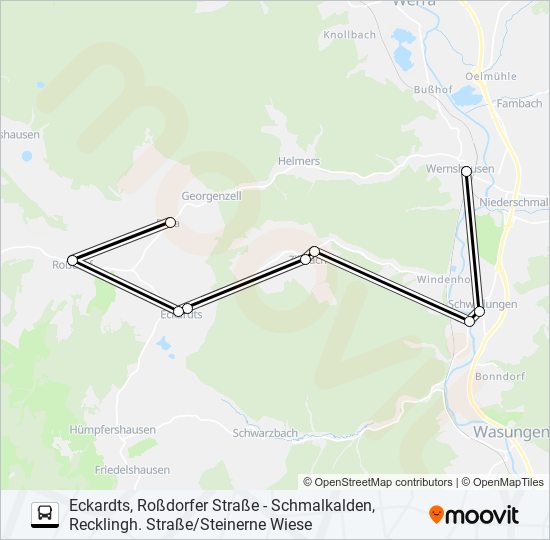 443 bus Line Map