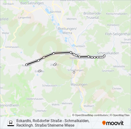 443 bus Line Map