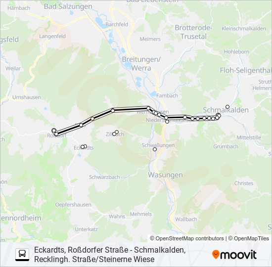 443 bus Line Map