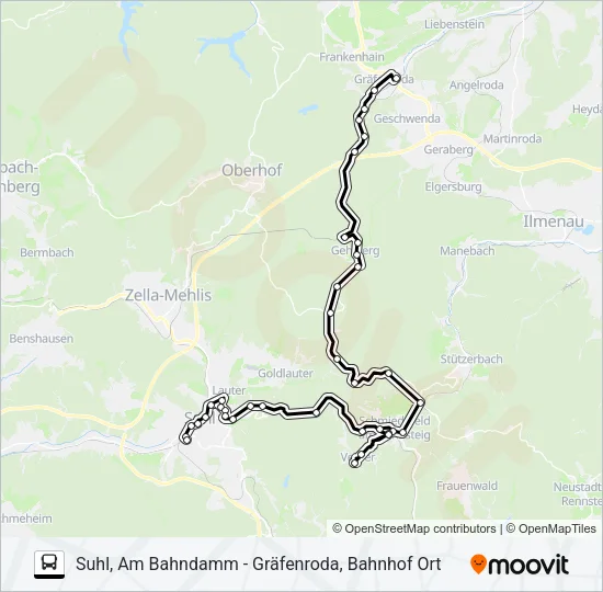 R Bus Line Map