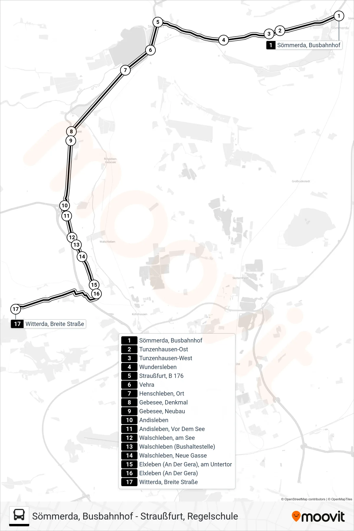200 bus Line (Witterda, Breite Straße) route and stops on a map