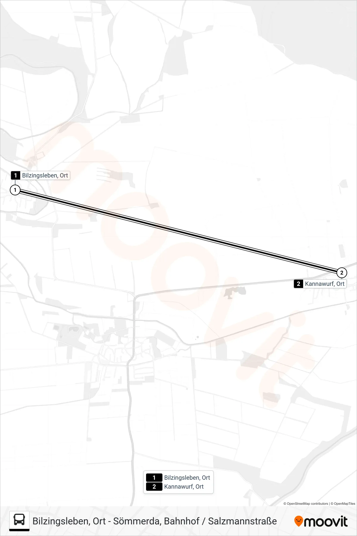 201 bus Line (Kannawurf, Ort) route and stops on a map