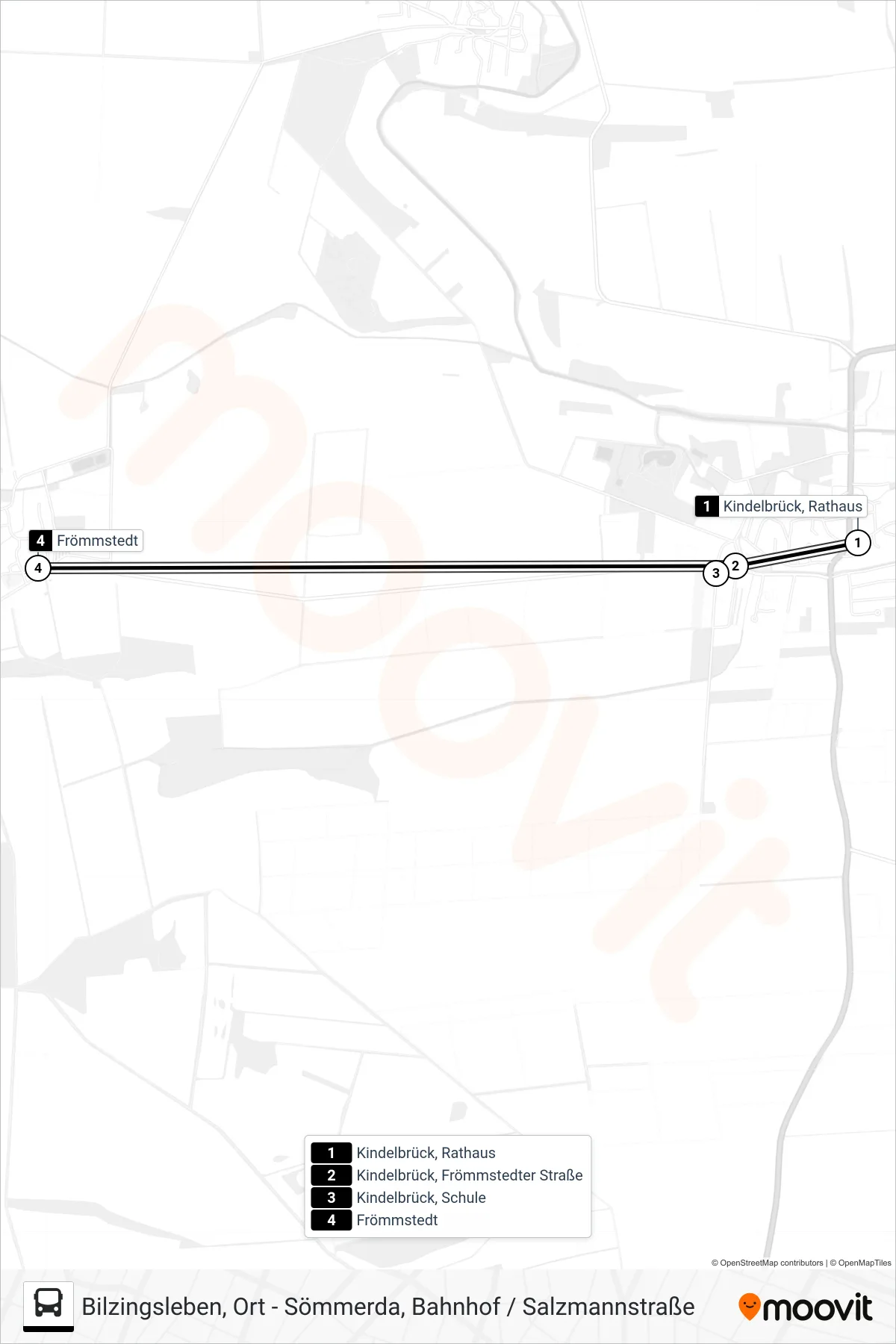 Linie 201 (Bus) Richtung Frömmstedt: Route und Haltestellen auf der Karte