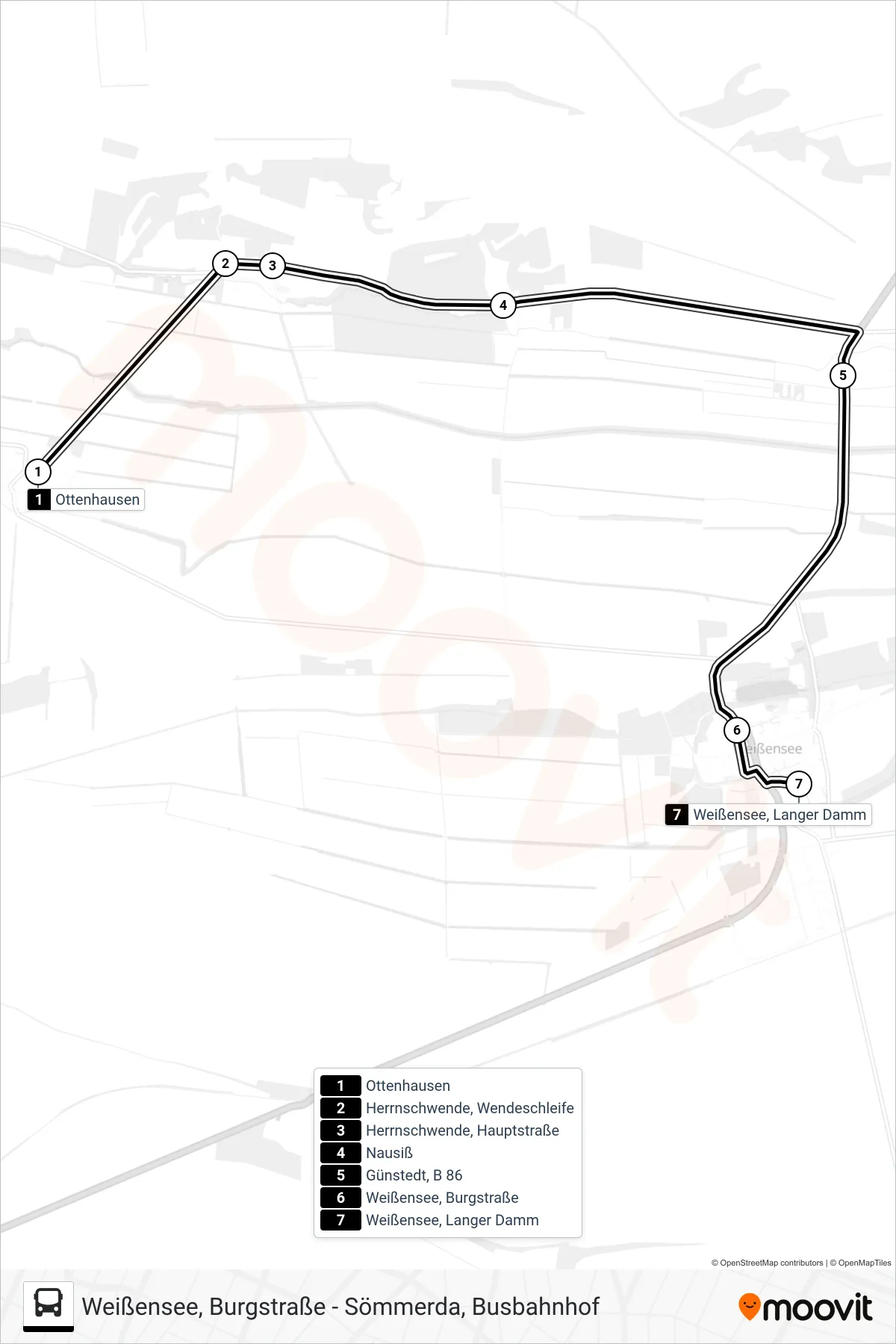 Linie 206 (Bus) Richtung Weißensee, Langer Damm: Route und Haltestellen auf der Karte