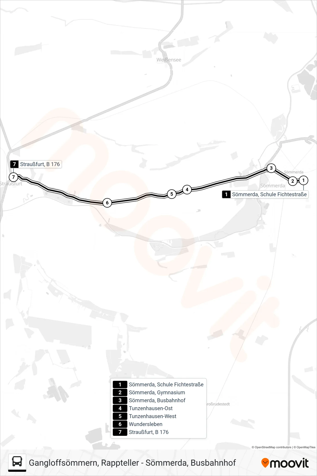 Linie 209 (Bus) Richtung Straußfurt, B 176: Route und Haltestellen auf der Karte