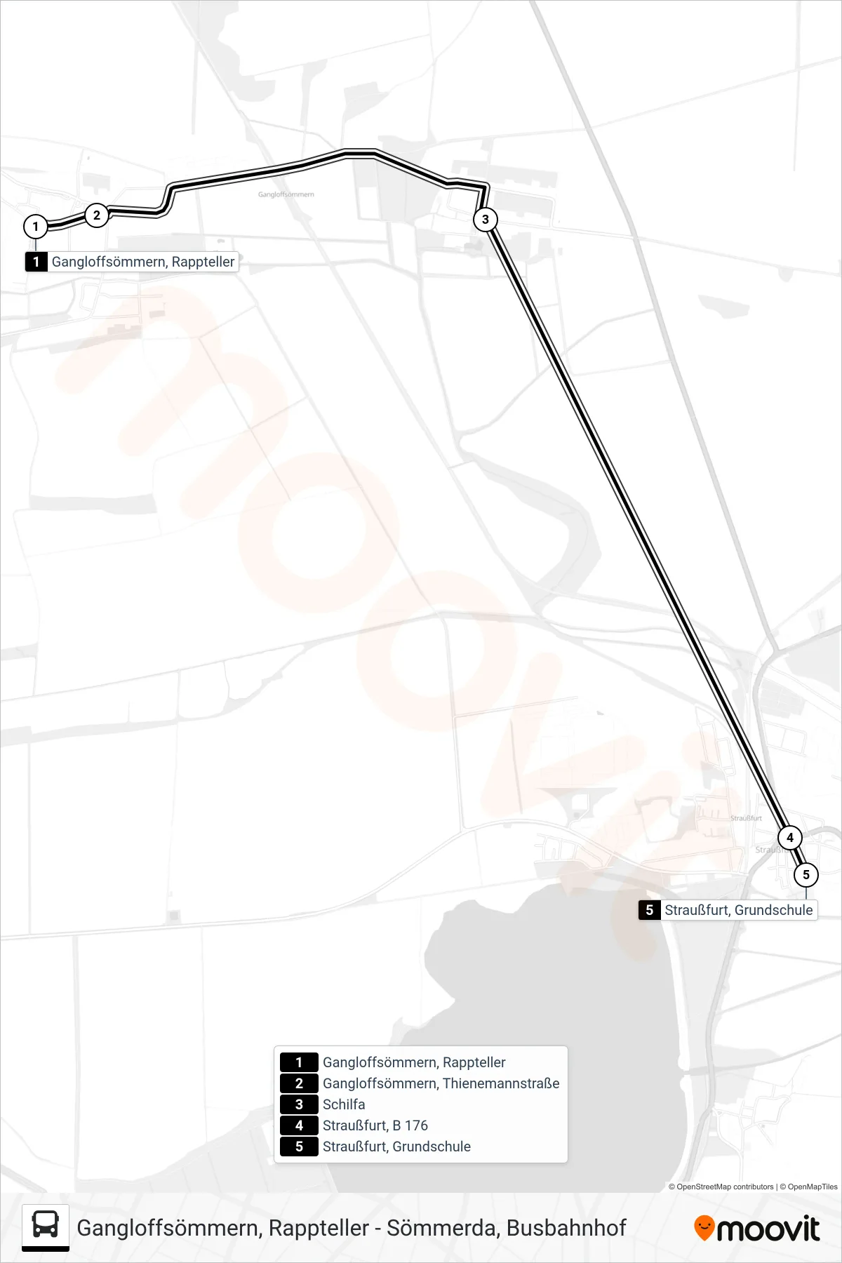 209 bus Line (Straußfurt, Grundschule) route and stops on a map
