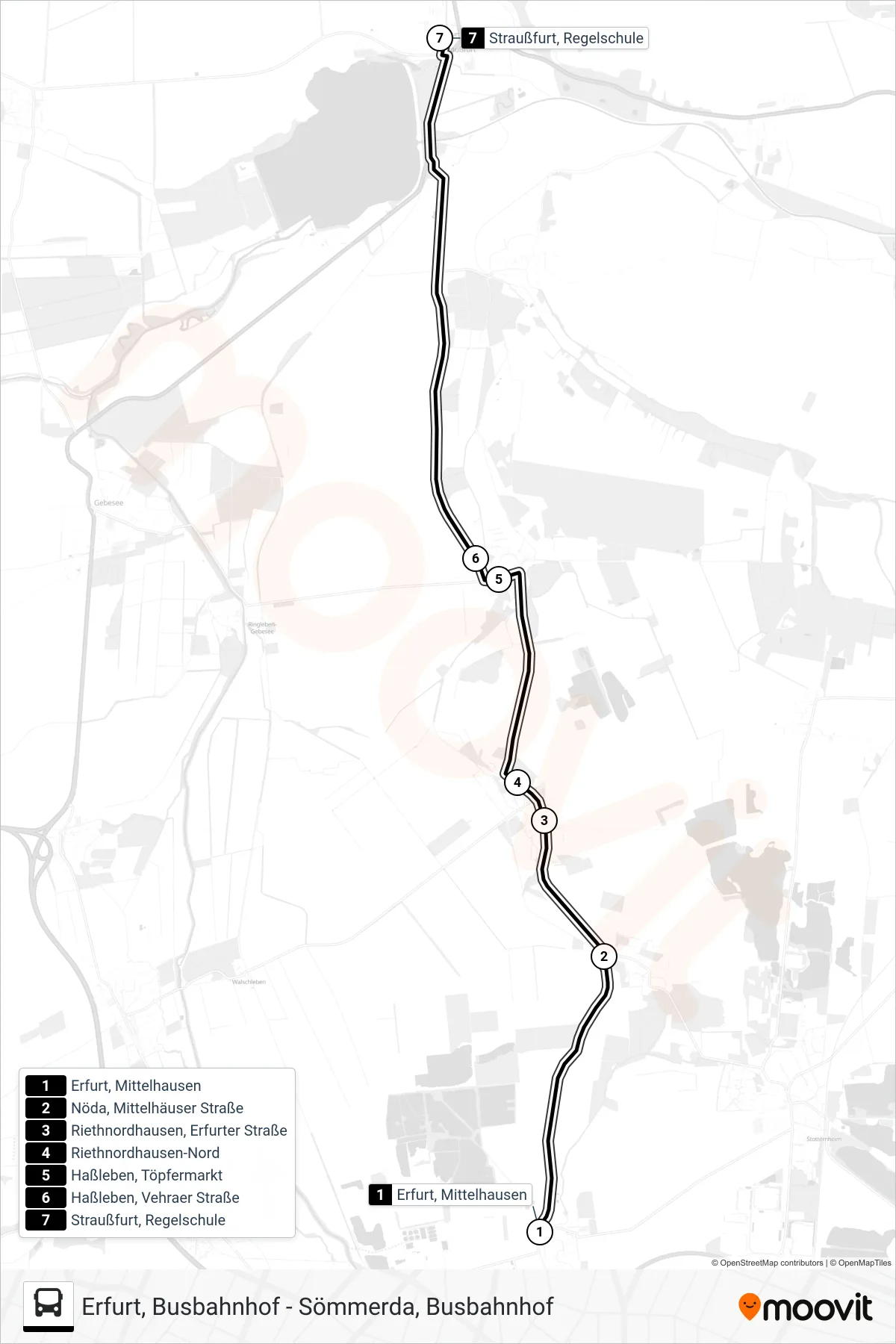 220 bus Line (Straußfurt, Regelschule) route and stops on a map