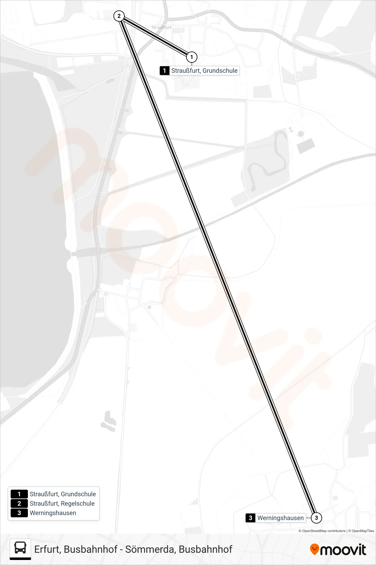 220 bus Line (Werningshausen) route and stops on a map