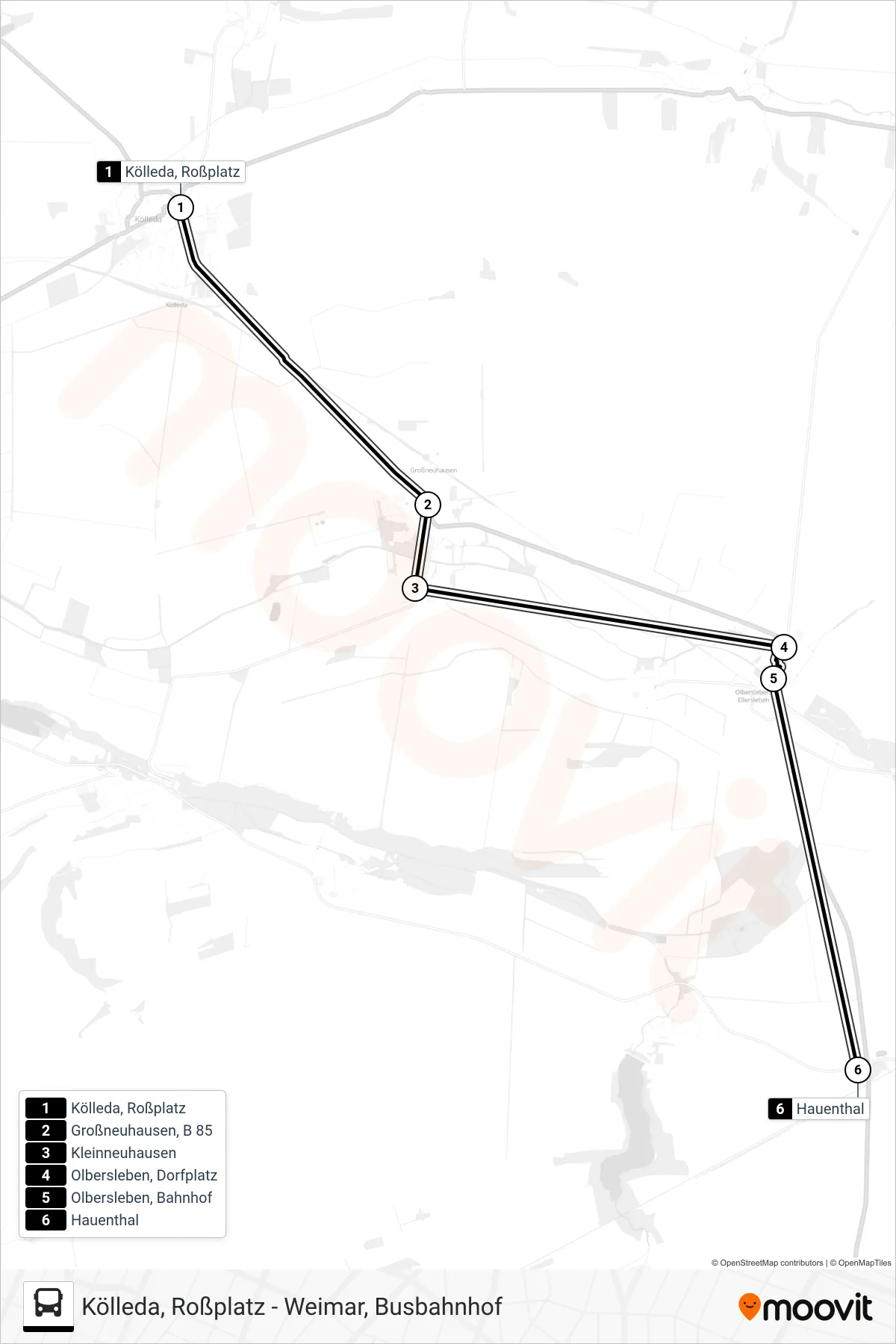 231 bus Line (Hauenthal) route and stops on a map