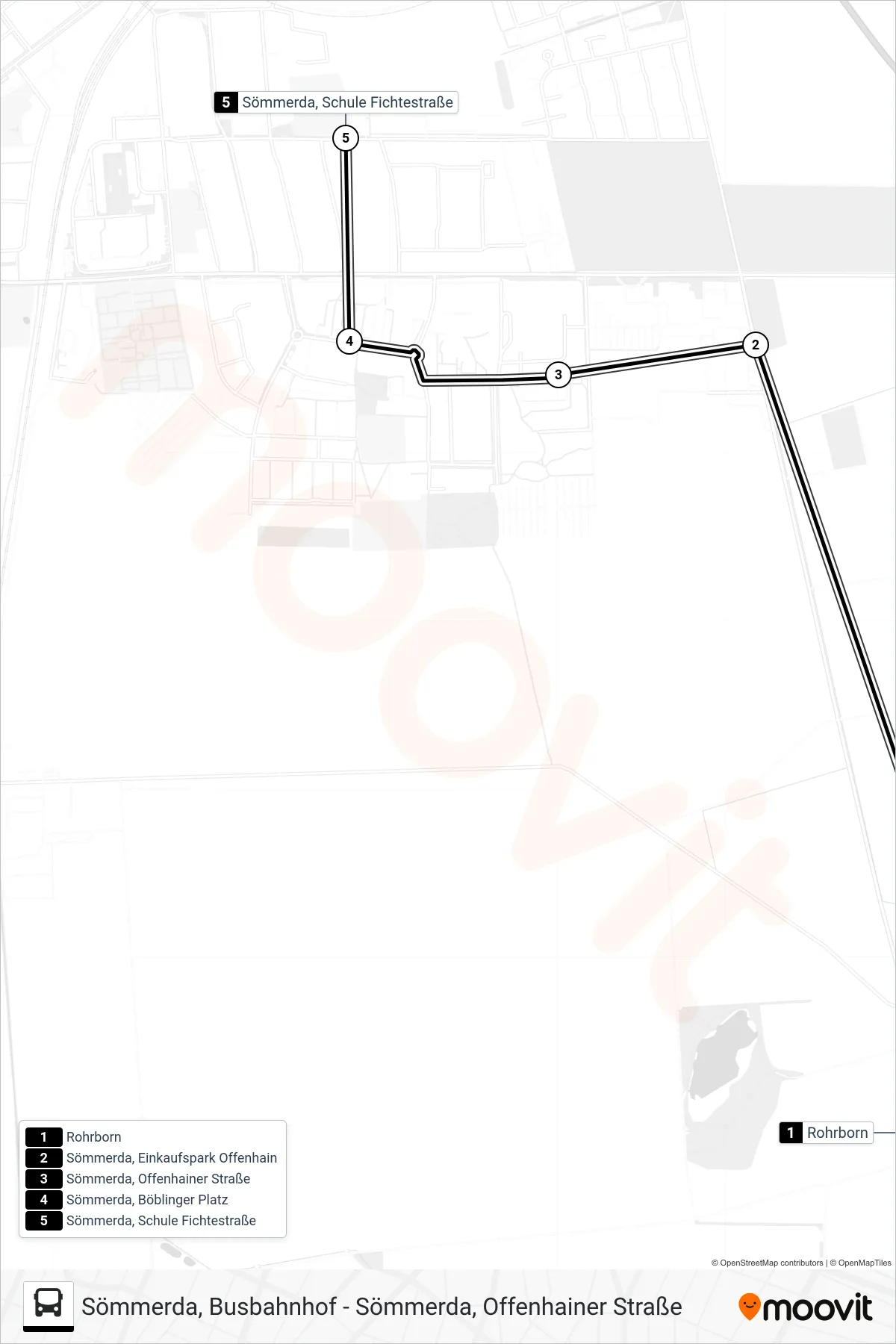 243 bus Line (Sömmerda, Schule Fichtestraße) route and stops on a map