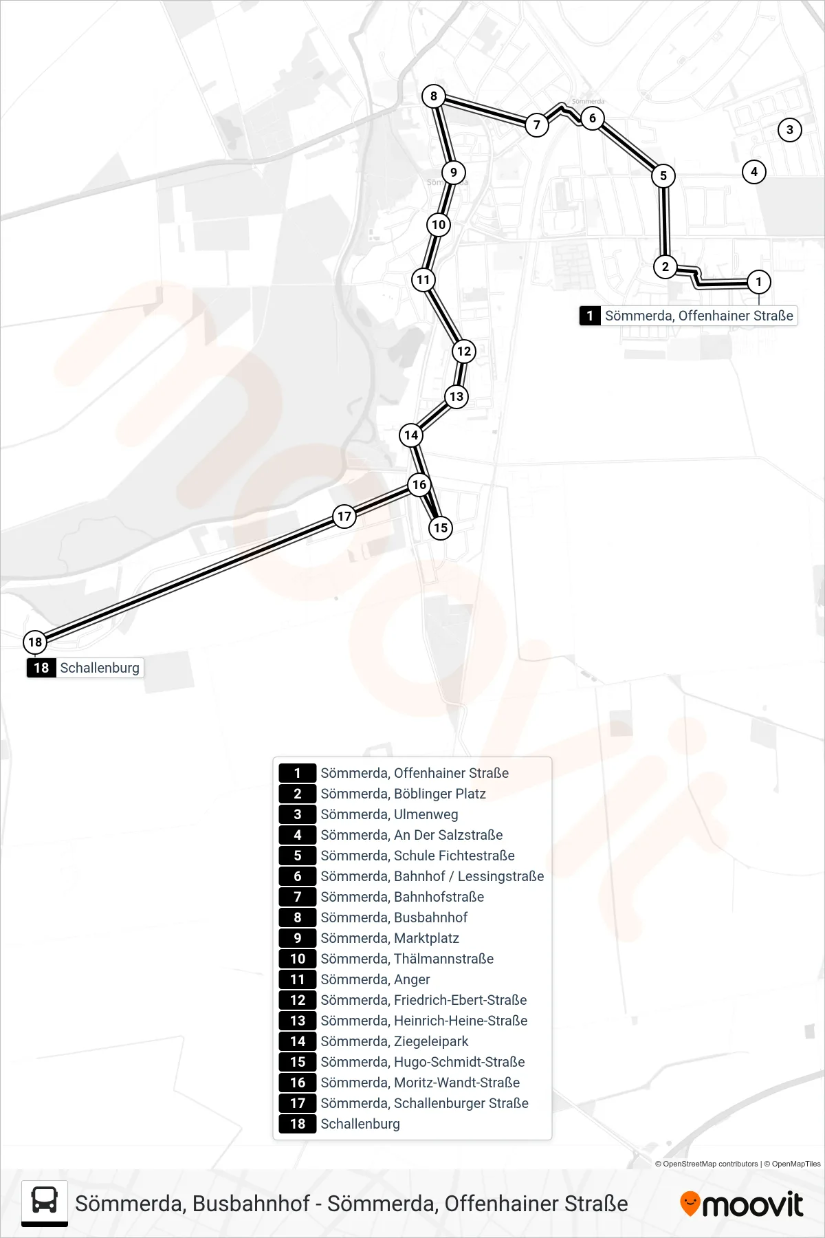 243 bus Line (Schallenburg) route and stops on a map