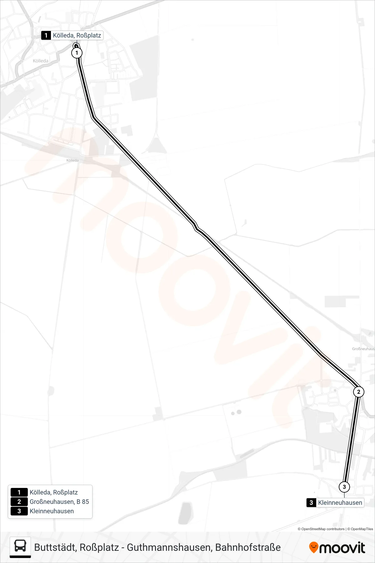 277 bus Line (Kleinneuhausen) route and stops on a map