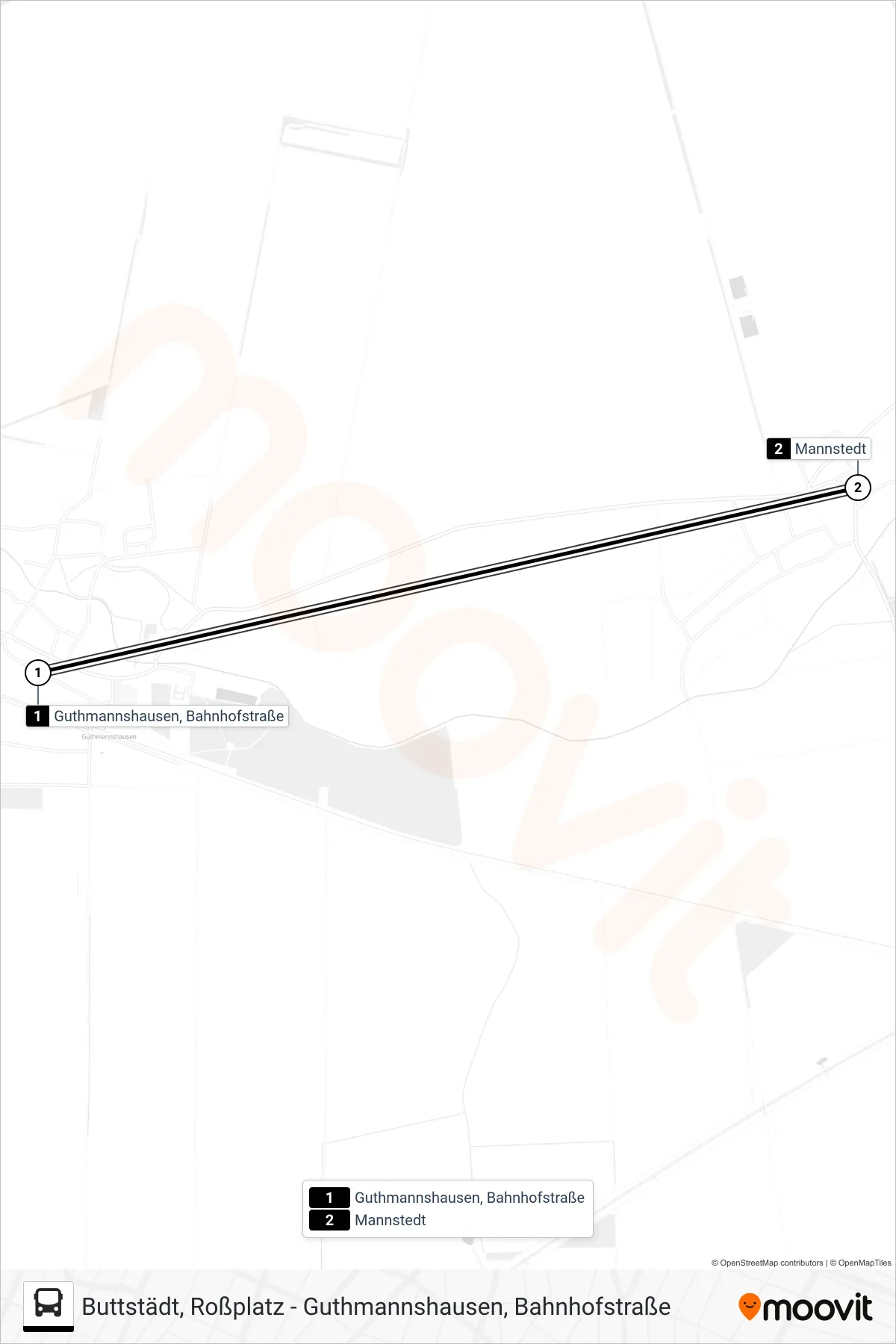 277 bus Line (Mannstedt) route and stops on a map