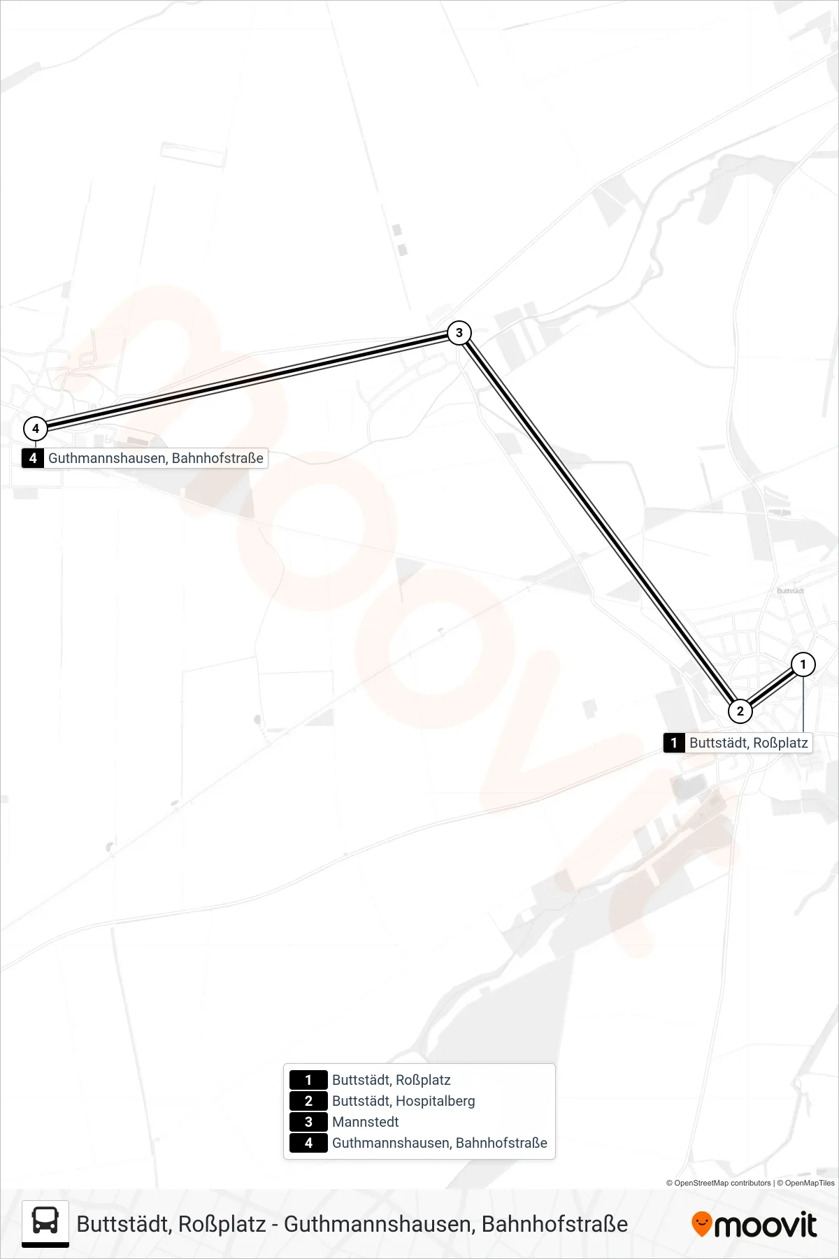 Linie 277 (Bus) Richtung Guthmannshausen, Bahnhofstraße: Route und Haltestellen auf der Karte