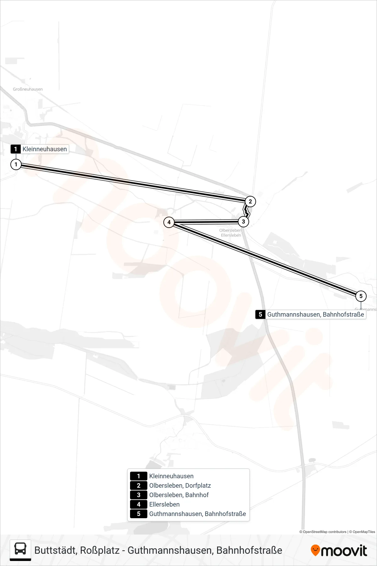 277 bus Line (Guthmannshausen, Bahnhofstraße) route and stops on a map