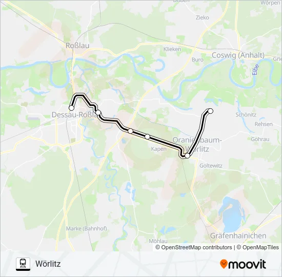 Поезд DWE: карта маршрута
