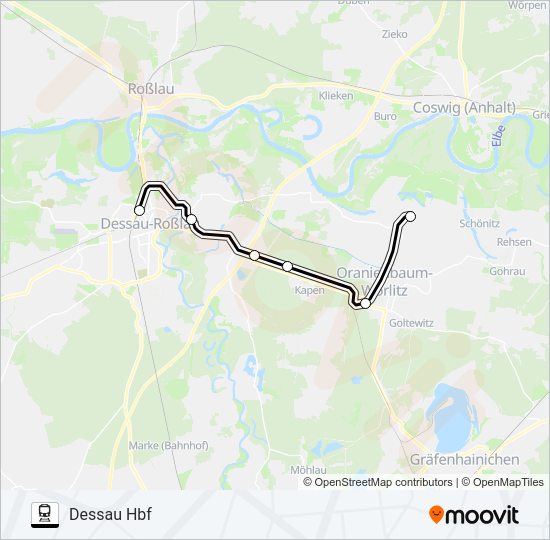 Поезд DWE: карта маршрута