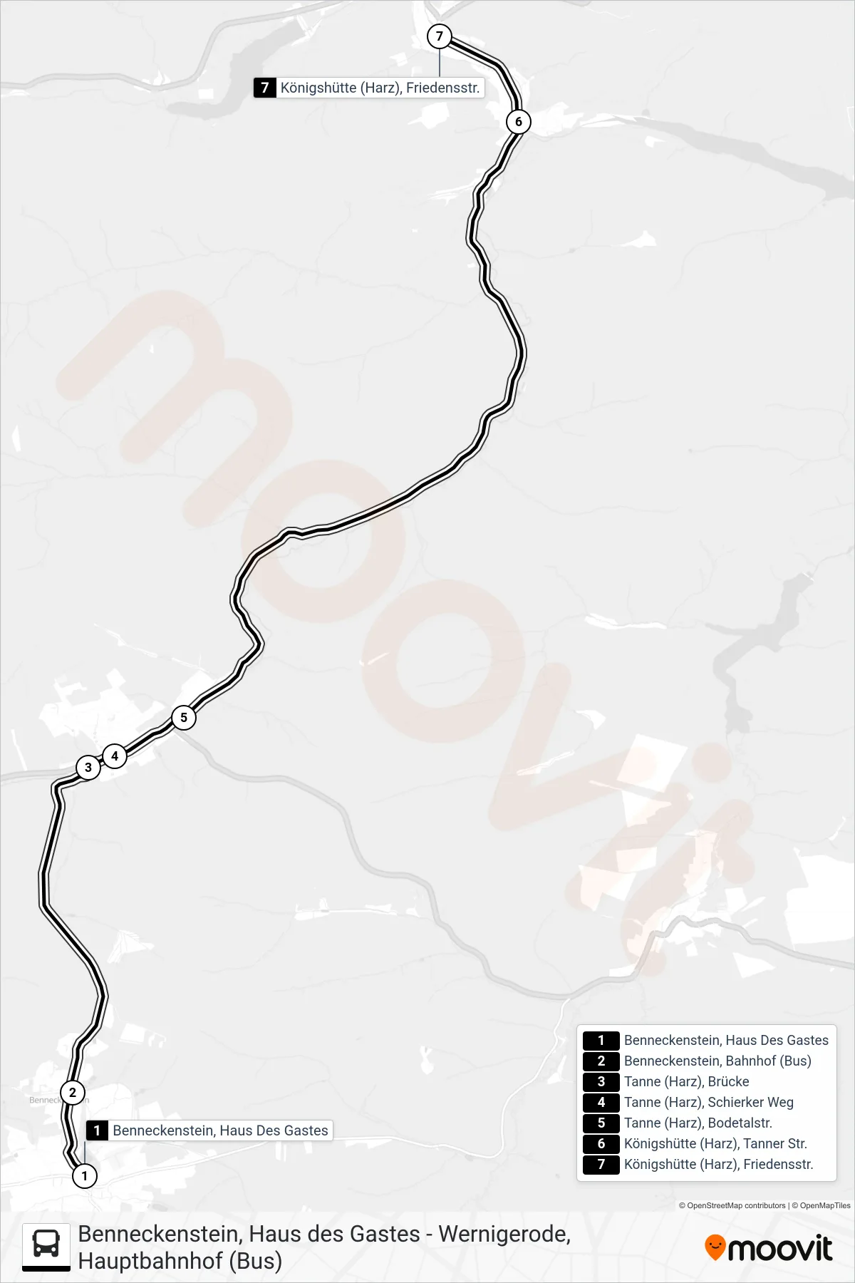 265 bus Line (Königshütte Ofenbau) route and stops on a map