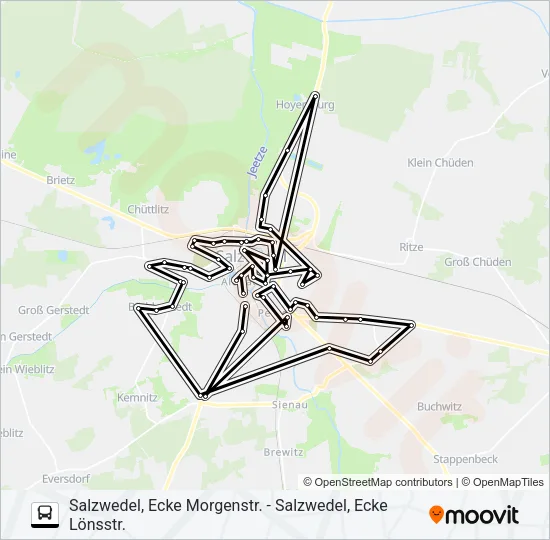 1 Bus Line Map