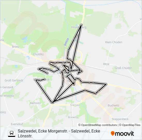 1 Bus Line Map